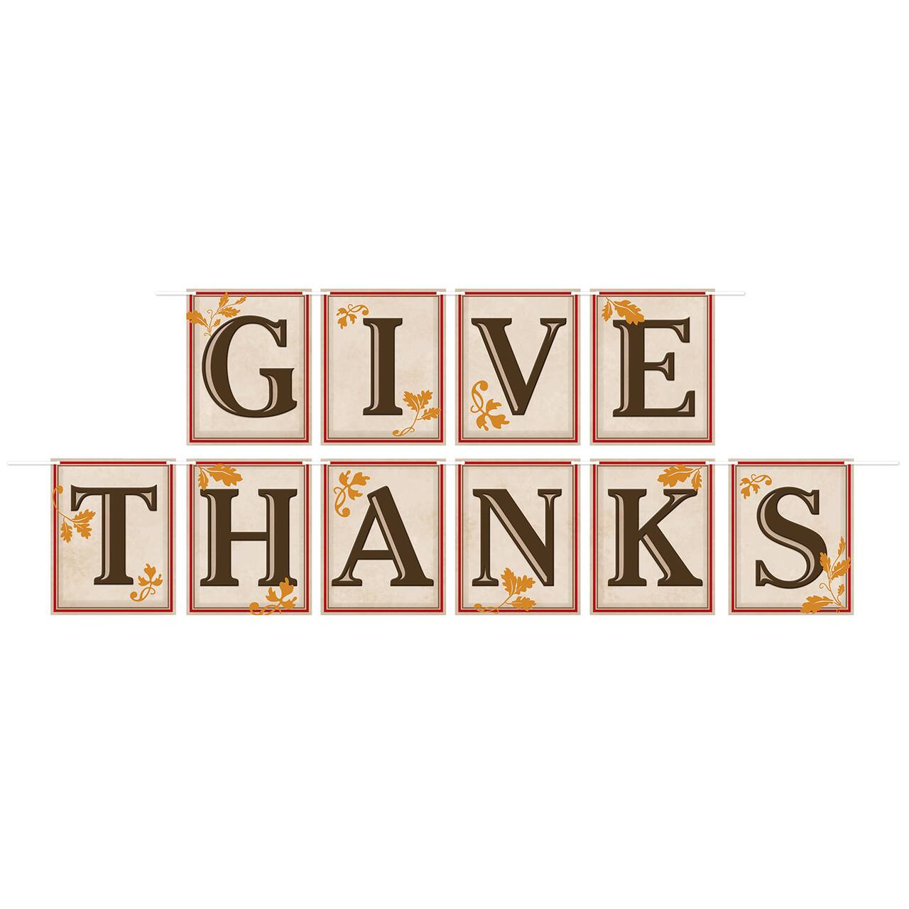 Beistle 5" x 12ft. Give Thanks Streamers, 2ct.